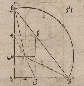 Costruzione delle due medie proporzionali a due segmenti dati da Albrecht Dürer